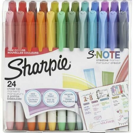 NEWELL BRANDS Sharpie Marker, S-Note, Chisel Tip, AST, 24PK SAN2158059